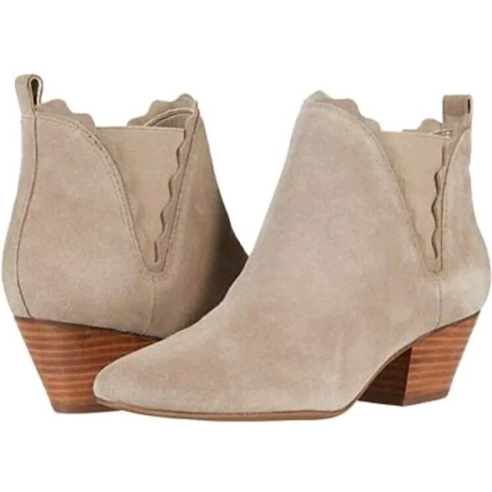 NEW Sole Society 9.5 Suede Scalloped Ankle Boots 'Candrah'